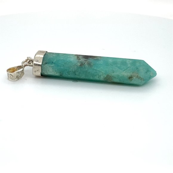 Amazonite 33.00ct Solid 925 Sterling Silver Pendant - Picture 6 of 7